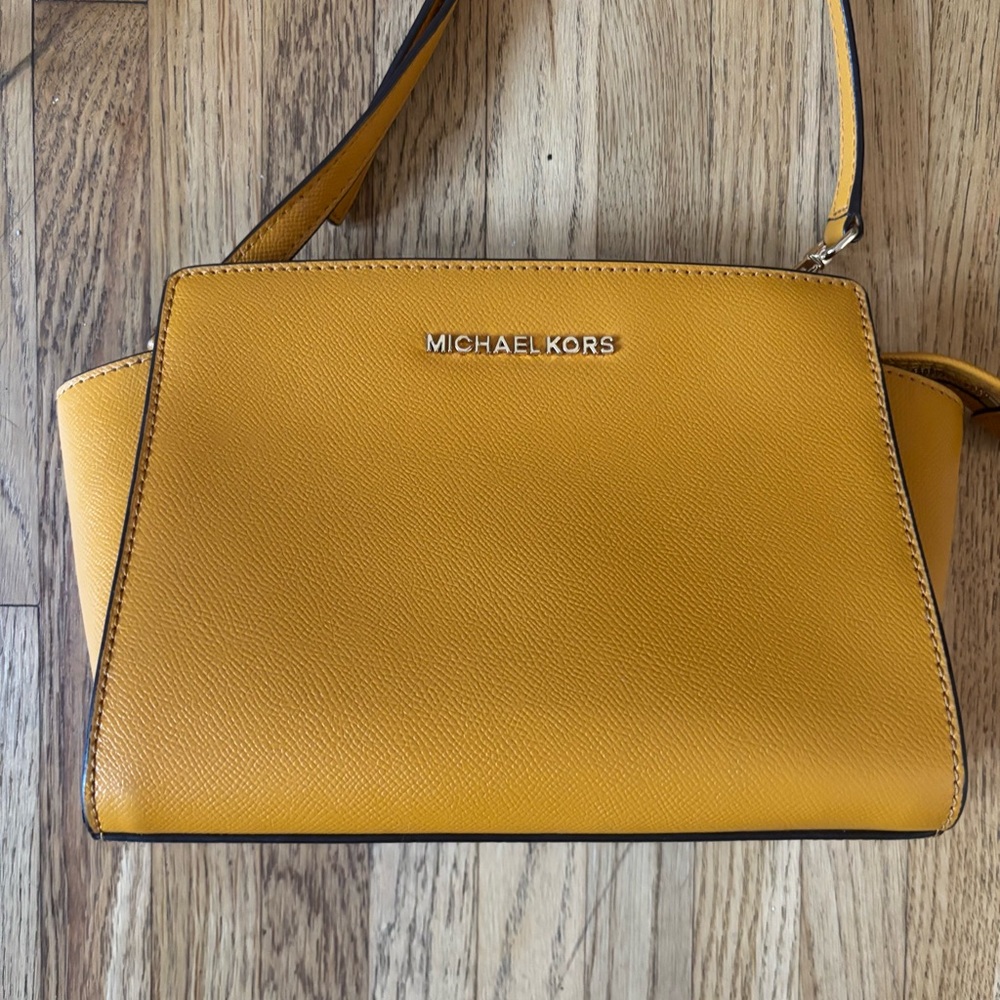 Michael Kors Sunflower Yellow Saffiano Leather Crossbody - Picture 3 of 8